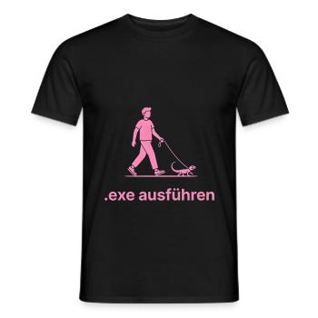 .EXE ausführen – Lustiges Informatiker Shirt pink - Männer T-Shirt - Schwarz - Vorne - AI Model Male 178 light (178cm)