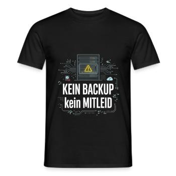 No Backup No Mercy - Kein Backup Kein Mitleid - Männer T-Shirt - Schwarz - Vorne - AI Model Male 178 light (178cm)