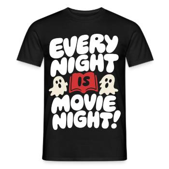 Every Night Is Movie Night Ghosts - Men's T-Shirt - black - Front - AI Model Male 178 light (178cm)