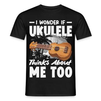 Lustiges Ukulele Designs Und Sprüche - Männer T-Shirt - Schwarz - Vorne - AI Model Male 178 light (178cm)