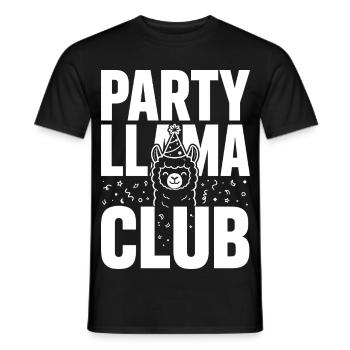 Party Llama Club – Festive mood - Men's T-Shirt - black - Front - AI Model Male 178 light (178cm)