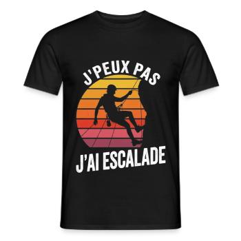 J'peux pas j'ai escalade - passion escalade - T-shirt homme - noir - Devant - AI Model Male 178 light (178cm)