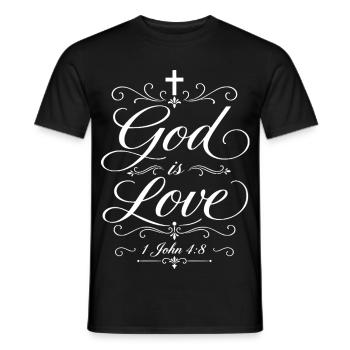 Gott ist Liebe – 1. Johannes 4,8 - Männer T-Shirt - Schwarz - Vorne - AI Model Male 178 light (178cm)