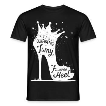 Confidence is my favorite Heel - High Heel Silhoue - Männer T-Shirt - Schwarz - Vorne - AI Model Male 178 light (178cm)