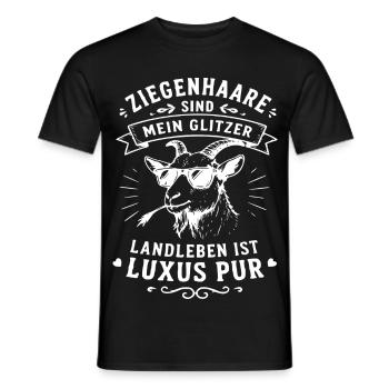 Lama mit Glitzer: Luxus Landleben - Männer T-Shirt - Schwarz - Vorne - AI Model Male 178 light (178cm)