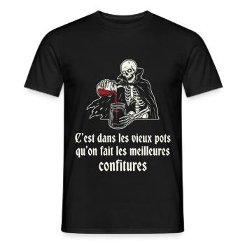 Squelette gourmet des vieux pots - T-shirt homme - noir - Devant - AI Model Male 178 light (178cm)