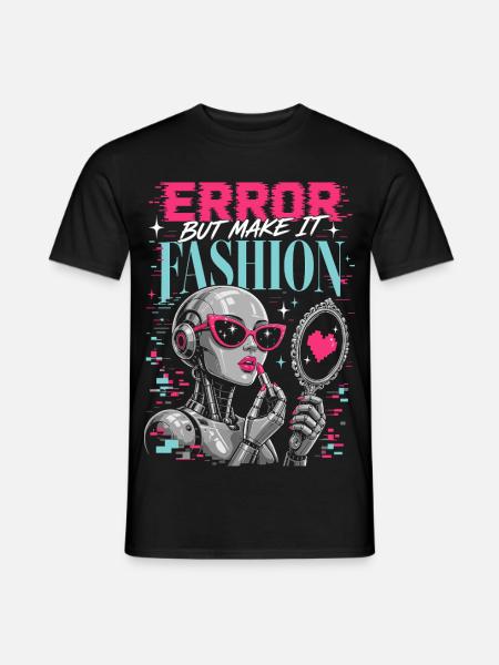 Error Fashion – Futuristischer Roboter-Style - Männer T-Shirt - Schwarz