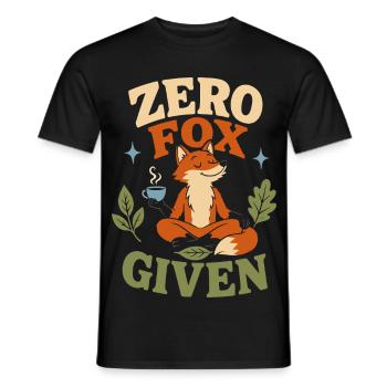 Zero Fox Given – Entspannter Fuchs beim Meditieren - Männer T-Shirt - Schwarz - Vorne - AI Model Male 178 light (178cm)
