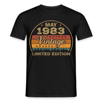 May Gift May 1983 Jubilee May 1983 May 1983 - Men's T-Shirt - black - Front - AI Model Male 178 light (178cm)