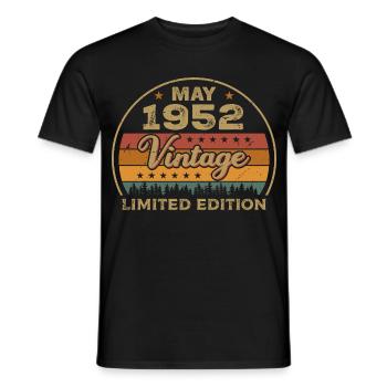 Don de mai Mai 1952 Jubilé Mai 1952 Mai 1952 - T-shirt homme - noir - Devant - AI Model Male 178 light (178cm)