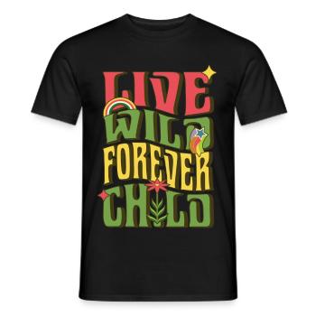 Live Wild Forever Child - Men's T-Shirt - black - Front - AI Model Male 178 light (178cm)