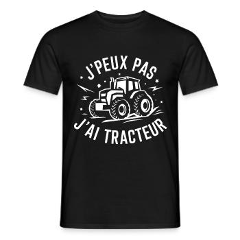 tee shirt I can't, I have tractor - Men's T-Shirt - black - Front - AI Model Male 178 light (178cm)