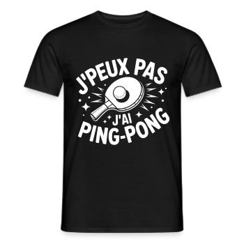 I Can't, I Have Ping-Pong – Sports Humor T-Shirt - Men's T-Shirt - black - Front - AI Model Male 178 light (178cm)