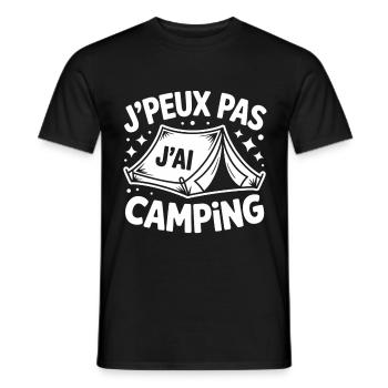 I Can't, I Have Camping – Humorous T-Shirt - Men's T-Shirt - black - Front - AI Model Male 178 light (178cm)