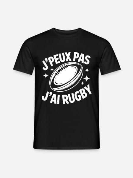 Ik kan het niet, ik heb rugby – Humoristisch T-shirt - Heren T-shirt - zwart
