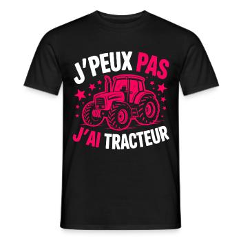 I can't, I have tractor–Proud to be a farmer - Men's T-Shirt - black - Front - AI Model Male 178 light (178cm)