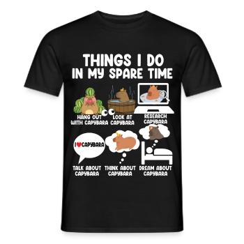 Ce que je fais pendant mon temps libre Capybara - T-shirt homme - noir - Devant - AI Model Male 178 light (178cm)