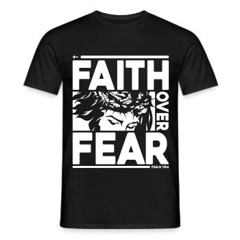 La foi plutôt que la peur Jésus-Christ Citation biblique - T-shirt homme - noir - Devant - AI Model Male 178 light (178cm)