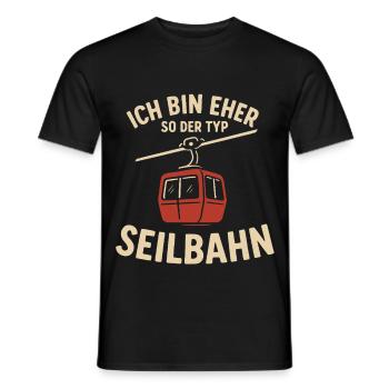 Seilbahn Spruch Ich bin eher so der Typ Seilbahn - Männer T-Shirt - Schwarz - Vorne - AI Model Male 178 light (178cm)