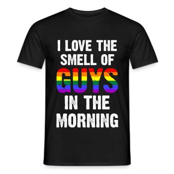 I Love The Smell Of Guys In The Morning - Männer T-Shirt - Schwarz - Vorne - AI Model Male 178 light (178cm)