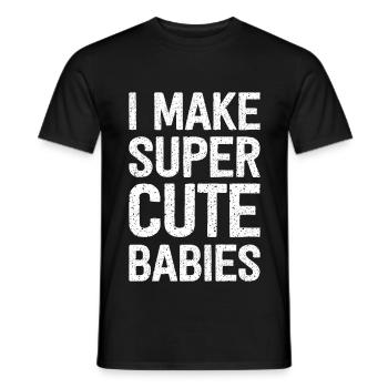 Je fais des bébés super mignons - T-shirt homme - noir - Devant - AI Model Male 178 light (178cm)