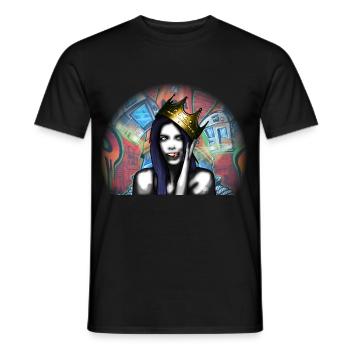 queen of graffiti by customstyle - T-shirt homme - noir - Devant - AI Model Male 178 light (178cm)