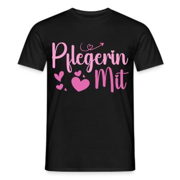Pflegerin - Herz Symbol - Pflegefachfrau - DANKE - Männer T-Shirt - Schwarz - Vorne - AI Model Male 178 light (178cm)