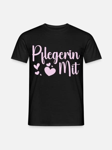 Pflegerin - Herz Symbol - Pflegefachfrau - DANKE - Männer T-Shirt - Schwarz