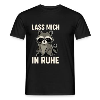 Raton laveur avec le dicton – Laissez-moi tranquille - T-shirt homme - noir - Devant - AI Model Male 178 light (178cm)