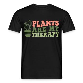 Plants Are My Therapy - Men's T-Shirt - black - Front - AI Model Male 178 light (178cm)