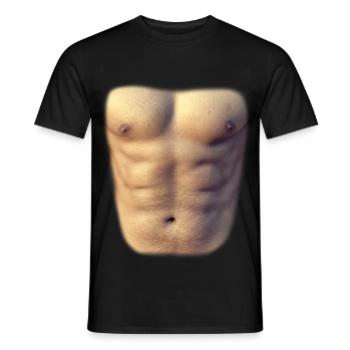 Upper body Muscular - Men's T-Shirt - black - Front - AI Model Male 178 light (178cm)