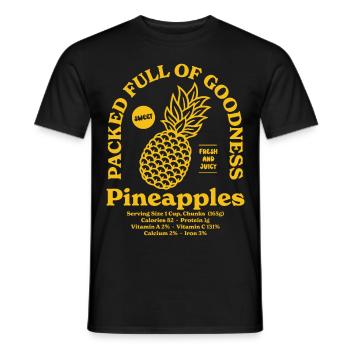 Pineapples Nutritional - Men's T-Shirt - black - Front - AI Model Male 178 light (178cm)