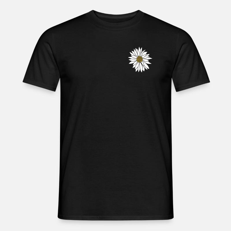 fleur blanche - T-shirt homme - noir