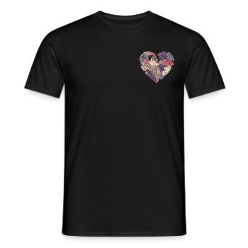 Blumenherz - Männer T-Shirt - Schwarz - Vorne - AI Model Male 178 light (178cm)
