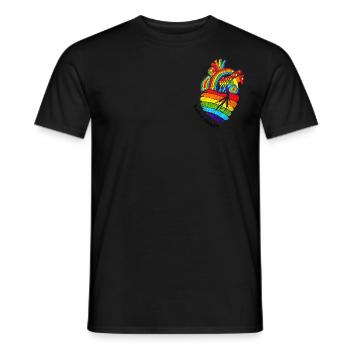 Regenbogenherz. Pride-Monat. LGBT-Symbol - Männer T-Shirt - Schwarz - Vorne - AI Model Male 178 light (178cm)