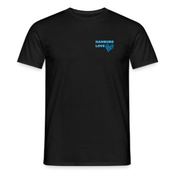 HAMBURG LOVE - 1st Edition by Exil-Hamburger - Männer T-Shirt - Schwarz - Vorne - AI Model Male 178 light (178cm)