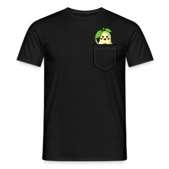 Shirt pocket with sweet avocado - Men's T-Shirt - black - Front - AI Model Male 178 light (178cm)