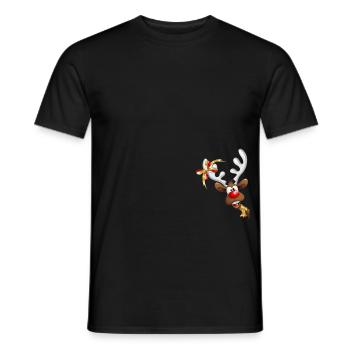 Renne de Noël Rigolo - T-shirt homme - noir - Devant - AI Model Male 178 light (178cm)