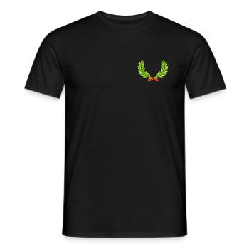 Lorbeer Kranz 3 Logo Zweige - Männer T-Shirt - Schwarz - Vorne - AI Model Male 178 light (178cm)