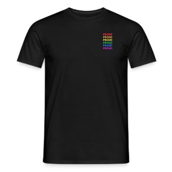 PROUD - Men's T-Shirt - black - Front - AI Model Male 178 light (178cm)