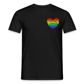 Gay Pride LGBT Pride drapeau coeur amour - T-shirt homme - noir - Devant - AI Model Male 178 light (178cm)