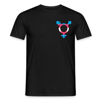 Trans-Symbol Transgender Gender Symbol LGBT - T-shirt homme - noir - Devant - AI Model Male 178 light (178cm)