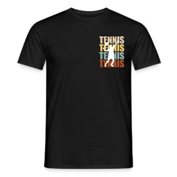 Tennis Vintage Tennisspieler Schriftzug Logo - Männer T-Shirt - Schwarz - Vorne - AI Model Male 178 light (178cm)