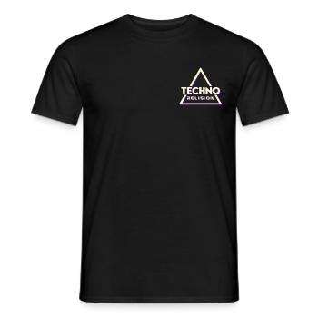 Techno Religion Electro Music EDM Hardstyle - Men's T-Shirt - black - Front - AI Model Male 178 light (178cm)