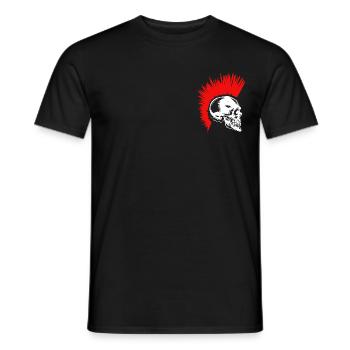 Punker tête de mort os iroquois coiffeur rocker - T-shirt homme - noir - Devant - AI Model Male 178 light (178cm)
