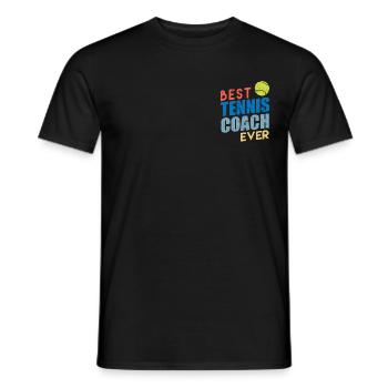 Tennis jeu de tennis entraîneur de tennis amusement - T-shirt homme - noir - Devant - AI Model Male 178 light (178cm)