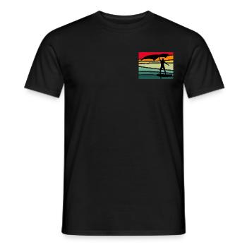 Vintage Wing Foil Wing Surf Gift Wingfoiler - Men's T-Shirt - black - Front - AI Model Male 178 light (178cm)