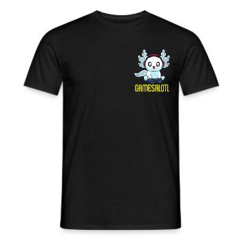 Gamesalotl Gamesolotl Gamer Gaming Axolotl - Männer T-Shirt - Schwarz - Vorne - AI Model Male 178 light (178cm)