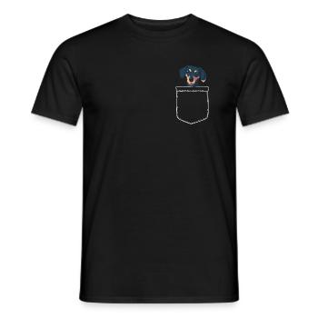 Dacker Brusttasche Tier Haustier Hund Geschenk - Männer T-Shirt - Schwarz - Vorne - AI Model Male 178 light (178cm)