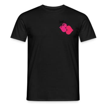 Love you , bisou bisou - T-shirt homme - noir - Devant - AI Model Male 178 light (178cm)